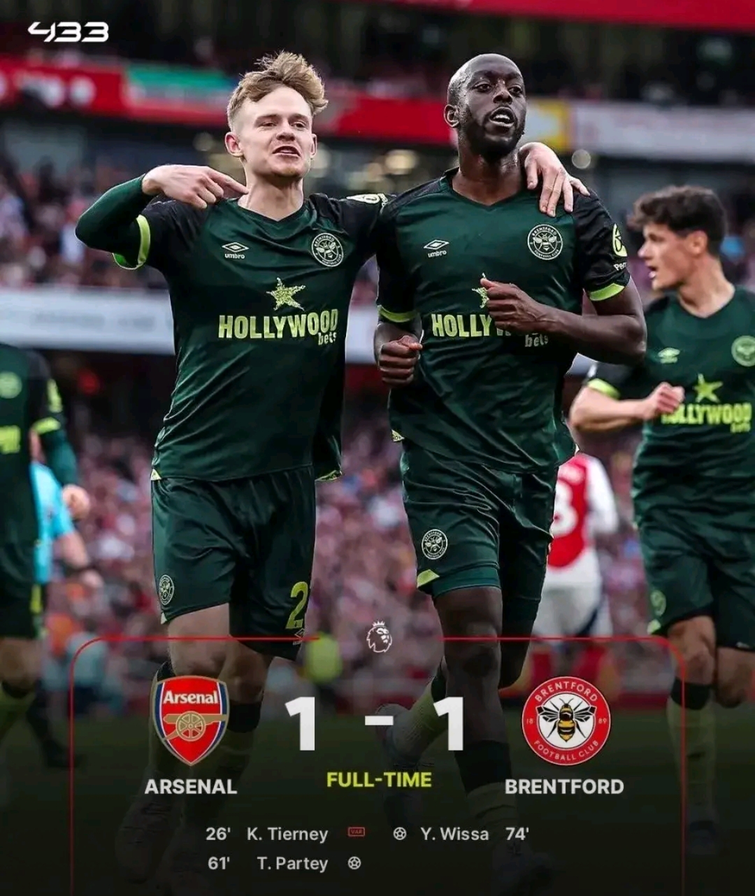 关于阿森纳主场逼平对手，英超争冠形势举棋不定的信息